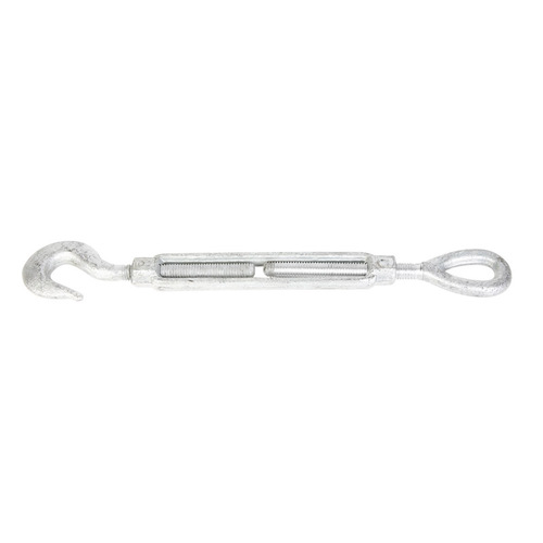 Turnbuckle, 1500 lb Working Load, 1/2 in Thread, Hook, Eye, 6 in L Take-Up, Galvanized Steel