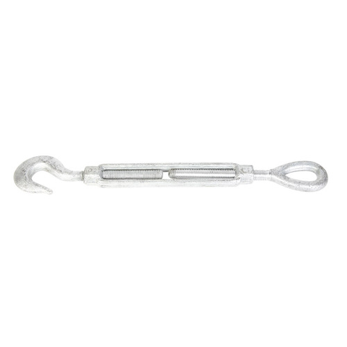 Baron 16129 Turnbuckle, 1500 lb Working Load, 1/2 in Thread, Hook, Eye, 9 in L Take-Up, Galvanized Steel