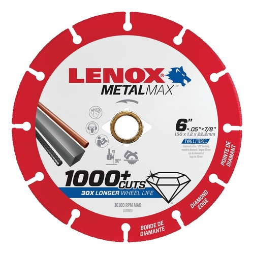 Metal Cut-Off Blade MetalMax 6" D X 7/8" Diamond/Metal