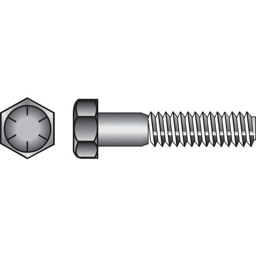 Hex Head Cap Screw 7/16" D X 1" L Heat Treated Steel Heat Treated