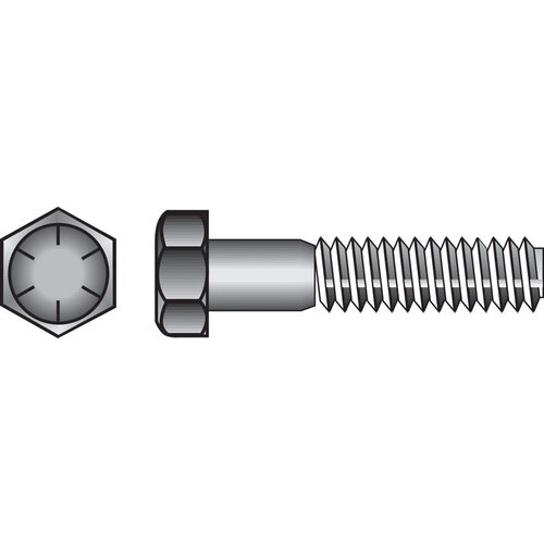 Hex Head Cap Screw 3/4" D X 4-1/2" L Heat Treated Steel Heat Treated