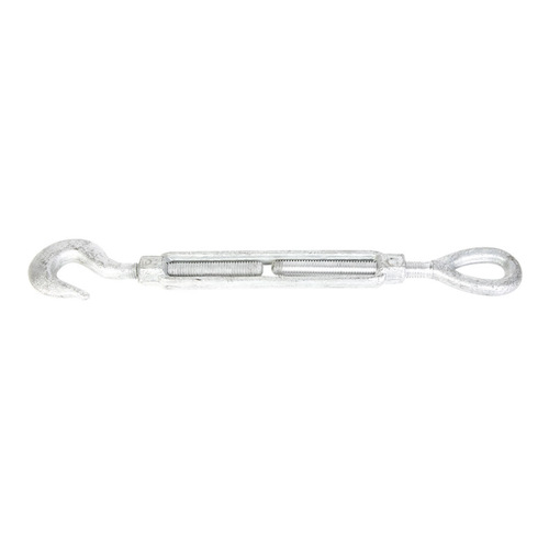 Turnbuckle, 1000 lb Working Load, 3/8 in Thread, Hook, Eye, 6 in L Take-Up, Galvanized Steel