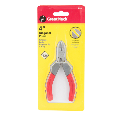 Great Neck HLD4C Diagonal Pliers 4" Drop Steel Red