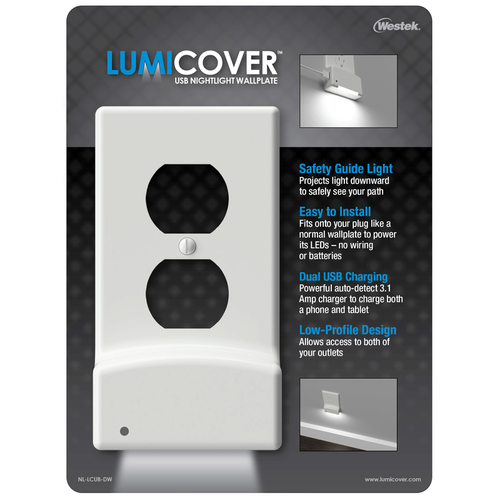 LumiCover Power Failure & LED Night Light - Duplex - White