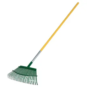 Flexrake 1-A Lawn Rake, Steel Tine, 25-Tine, Aluminum Handle, 48 in L Handle