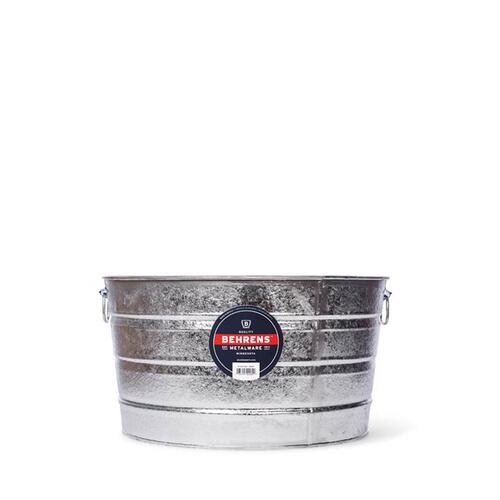 Behrens 1B Tub 11 gal Galvanized Steel Round Silver