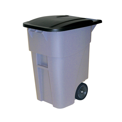 Rubbermaid 9W27-28-XCP2 Brute Refuse Can Brute 50 gal Gray Plastic Wheeled Lid Included Gray - pack of 2