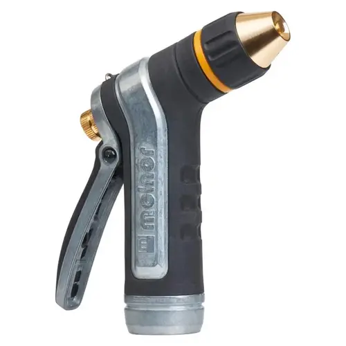 Heavy-Duty Hose Nozzle 2 Pattern Adjustable Jet Stream Metal Black