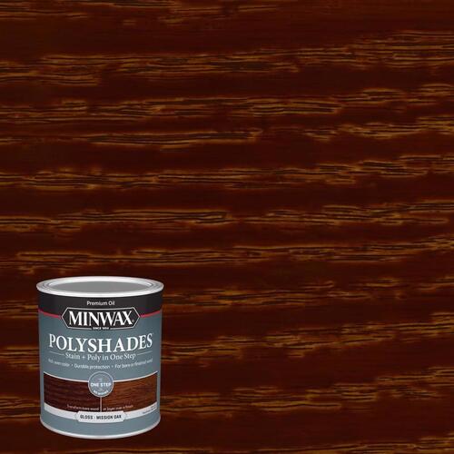 Stain/Polyurethane Finish PolyShades Semi-Transparent Gloss Mission Oak Oil-Based 1 qt Mission Oak