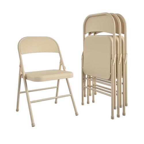 Cosco 14-726-ANT4E Folding Chair Antique Linen Metal Antique Linen