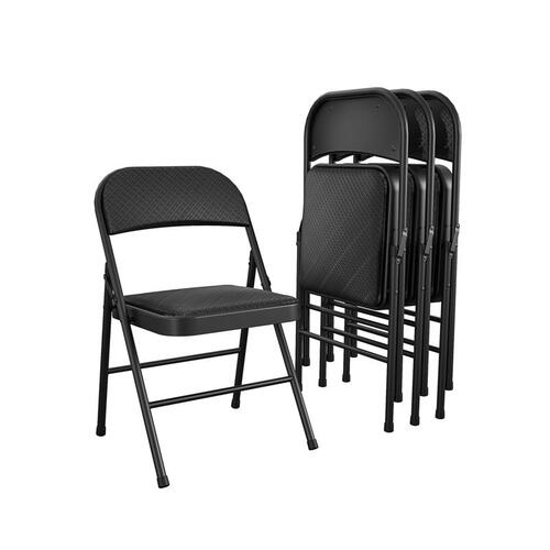 Cosco 14-986-JBD4 Folding Chair Black Fabric Black