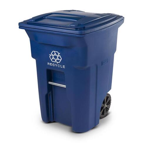 Toter 79296-A2705 Recycling Bin 96 gal. Polyethylene Wheeled Blue