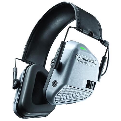 Champion 40978 Electronic Muff Hearing Protection Black/Gray Plastic 4" Black/Gray