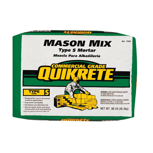 Quikrete 1136-80 Quikrete 1136-80 Gray Type S Mason Mix 80lb Bag