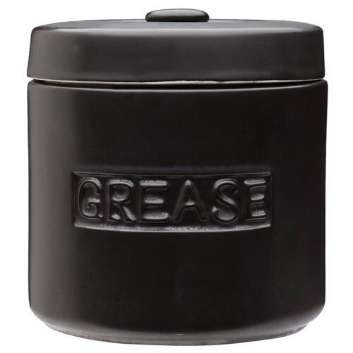 Grease Container Black Ceramic 32 oz Matte