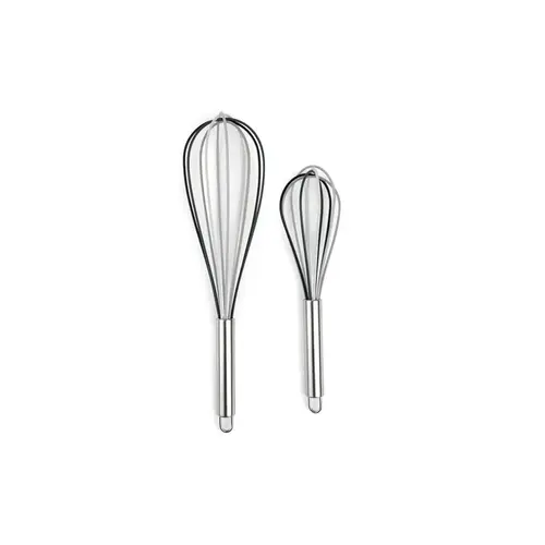 Whisk Set Gray Silicone/Stainless Steel Gray Pair