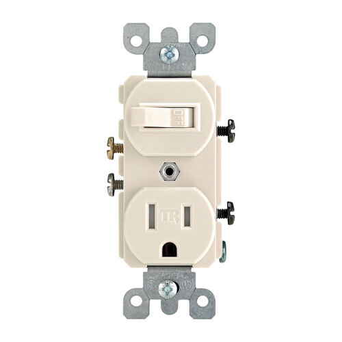 Combination Switch/Outlet 15 amps 125 V Duplex Light Almond 5-15R Light Almond