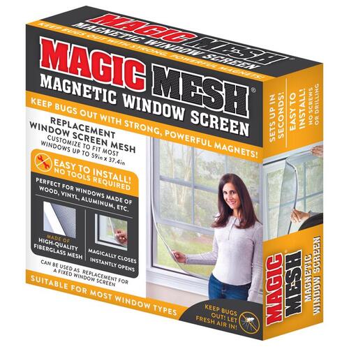 Magic Mesh MM601106 Replacement Window Screen Magnetic Fiberglass Clear