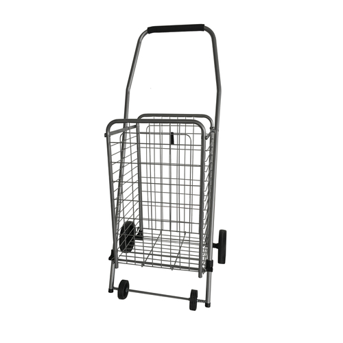 Apex SC9022 Shopping Cart 37.6" H X 14.8" W X 18.5" L Gray Collapsible