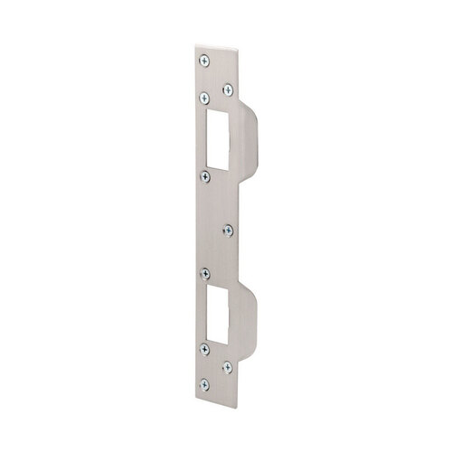 Security Strike, 6 in L, 1-5/8 in W, Steel, Satin Nickel