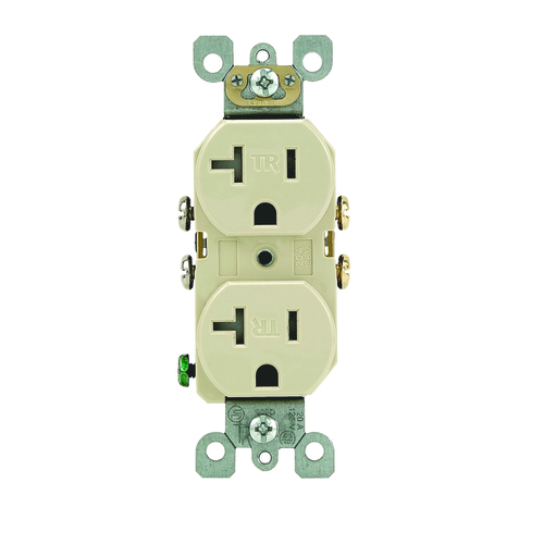 Tamper Resistant Outlet 20 amps 125 V Duplex Ivory 5-20R Ivory