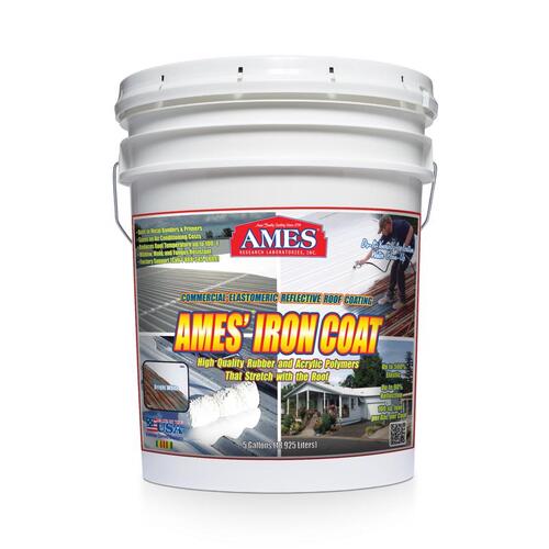 Ames IC5 Roof Coating Iron Coat Bright White Acrylic Elastomeric Bright White