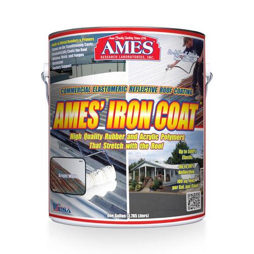 Ames Ic1 Roof Coating Iron Coat Bright White Acrylic Elastomeric Bright White