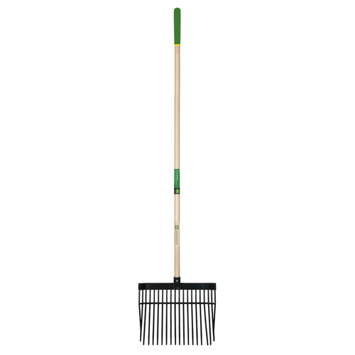 Fork 18 Tine Poly Bedding 54" Wood Handle Green