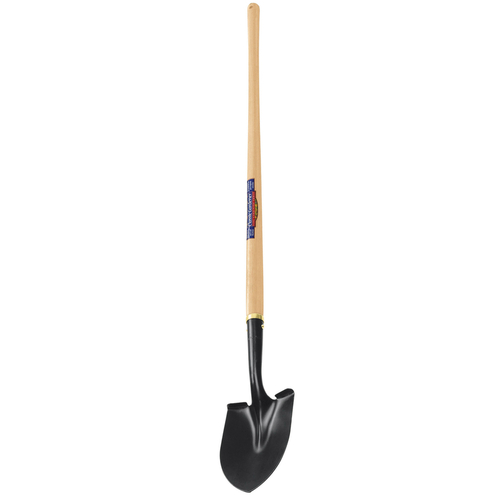 Shovel Tru-Tough 54.5" Steel Round Garden Wood Handle Black/Brown