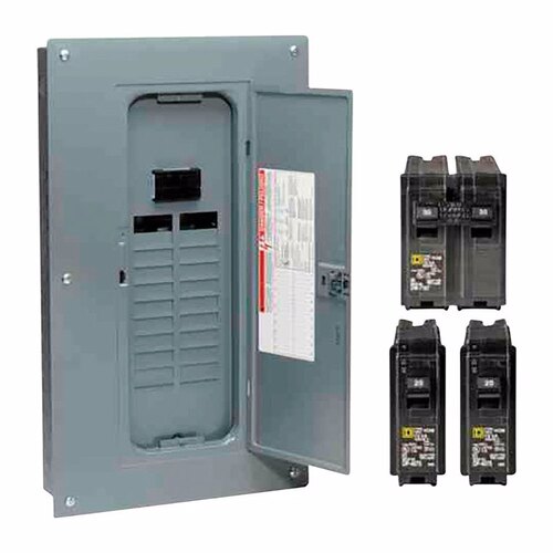 Square D HOM2040M100PQCV Load Center Main Breaker Kit HomeLine 100 amps 120/240 V 20 space 40 circuits Combination Mount Load Center Main Breaker