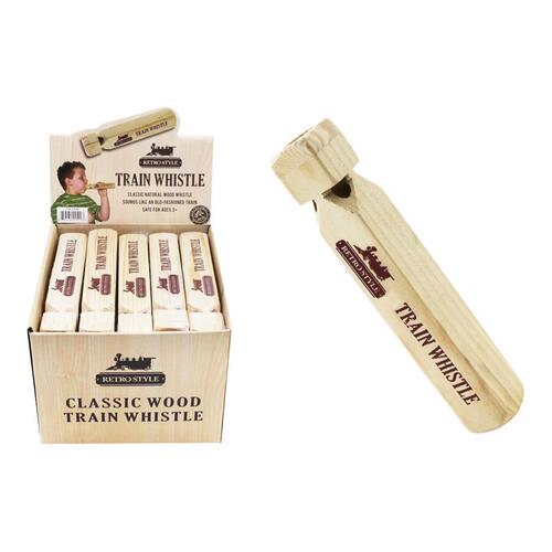 Train Whistle Wood Natural Natural - pack of 20
