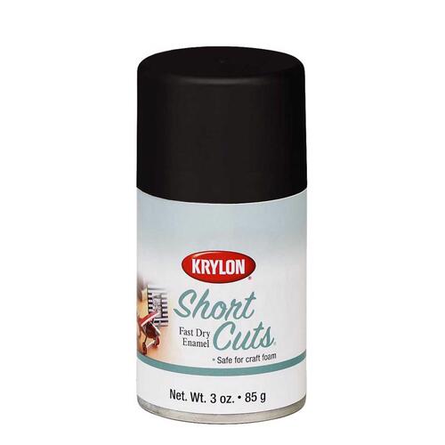 KRYLON KSCS056 Craft Spray Paint Short Cuts Flat Black 3 oz Black