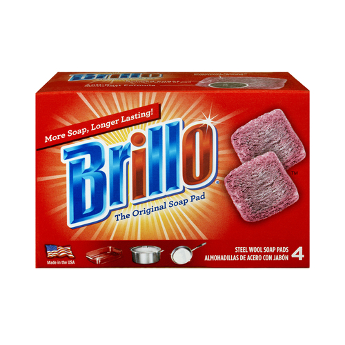 Brillo 53304 Steel Wool Pads Heavy Duty For Multi-Purpose Red