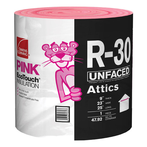 Insulation Eco Touch 23" W X 25 ft. L R-30 Unfaced Fiberglass Roll 47.92 sq ft