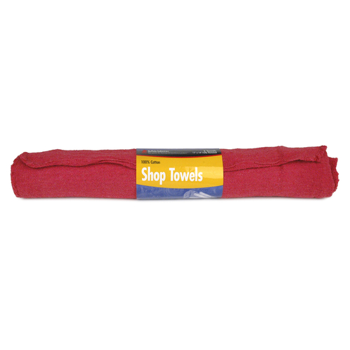 Shop Towels Cotton 14" W X 14" L Red