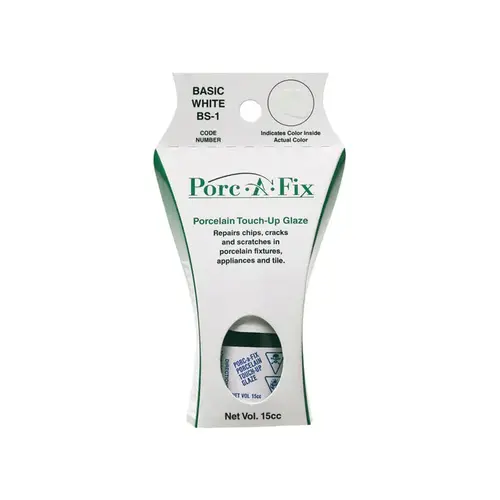 Porc-A-Fix BS-1 Porc-A-Fix Basic White Porcelain Touch-up Paint, 15cc