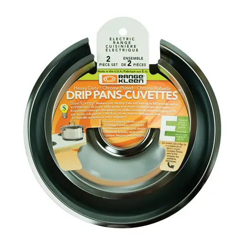 Range Kleen 10342X Drip Pan Steel 8" W X 8" L Chrome Pair