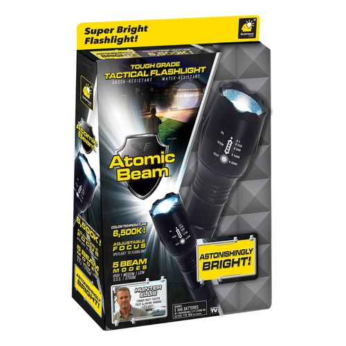 Atomic Beam 11217-12 11217-12 Flashlight, AAA Battery, Alkaline Battery, LED Lamp, 1200 Lumens, Black