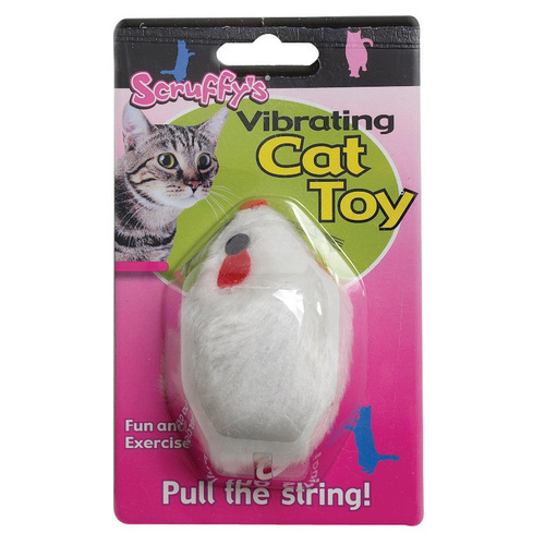 Pet Toy White Vibrating Mouse Plush/Synthetic Rubber Small White