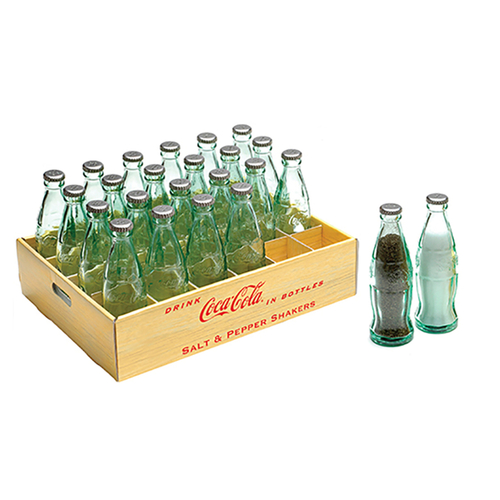TABLECRAFT CC339A-XCP24 Salt and Pepper Shakers Coca-Cola 1-1/4" W X 4-7/16" L Clear Glass Clear - pack of 24