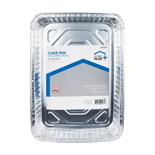 Cake Pan Durable Foil 9" W X 13" L Silver Silver