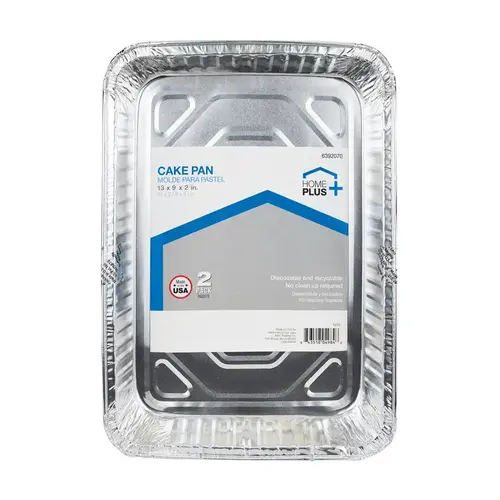 Home Plus D47020 Cake Pan Durable Foil 9" W X 13" L Silver Silver Pair