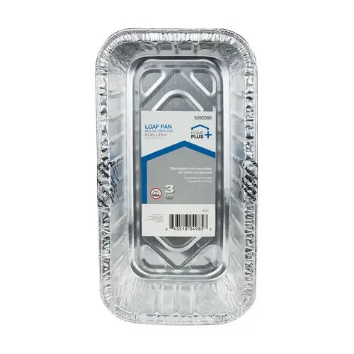 Loaf Pan Durable Foil 3-3/4" W X 8" L Silver Silver - pack of 12