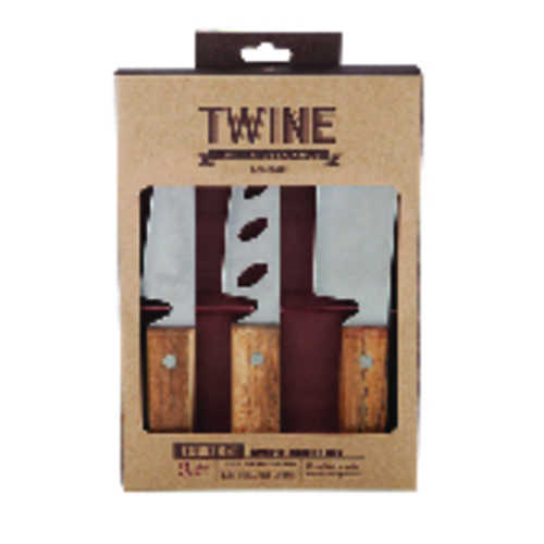 TWINE 3411 Rustic Cheese Cutting Set Country Home Acacia Wood