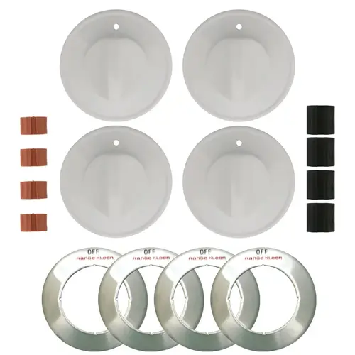 Range Kleen 8234 Replacement Knob Kit Plastic White