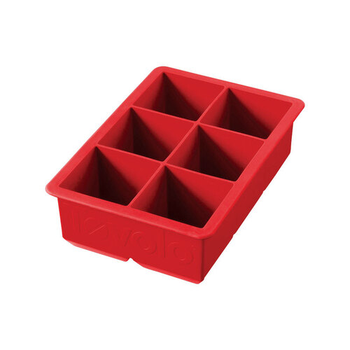 Tovolo 81-9110-XCP6 King Cube Ice Tray 4.25" W X 6.25" L Candy Apple Red Silicone Candy Apple Red - pack of 6