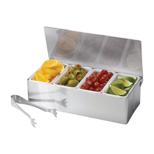 TABLECRAFT H1604 Bar Caddy w/Tongs Silver ABS/Stainless Steel Silver