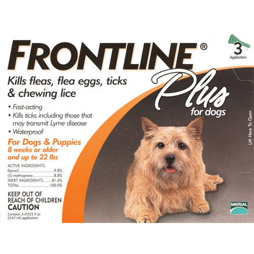 Frontline FL22 Flea and Tick Drops Plus Liquid Dog 9.8 Fibronil, 8.8