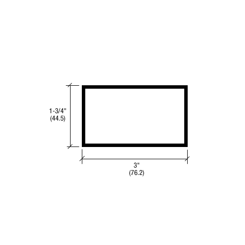 3" x 1-3/4" Hollow Tube Extrusion, Dark Bronze Anodized - 21'-2" Stock Length