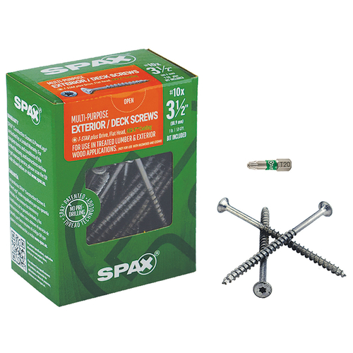 Spax 4191670500904 Multi-Purpose Screws 3-1/2" L Flat Head 1 lb HCR-X